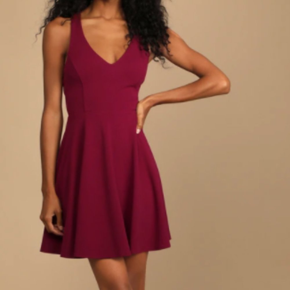 LAST CHANCE SALE Lulu's maroon skater dress